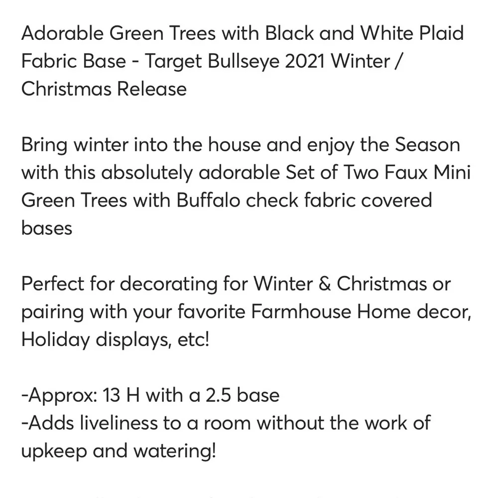 Target Farmhouse Buffalo Check Mini Tree - Set of 2